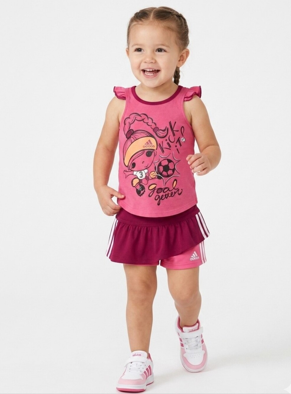 Adidas Toddler Girl 2T Pink Soccer Matching Set